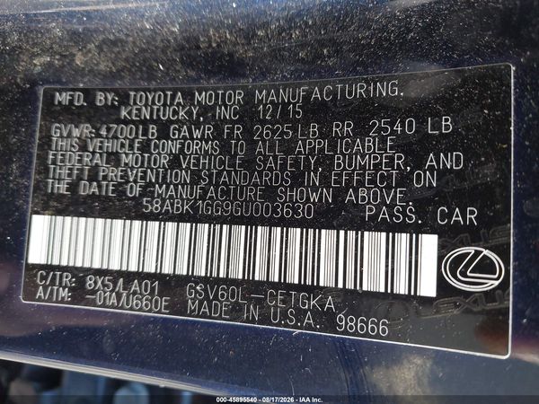 2016 LEXUS ES 350