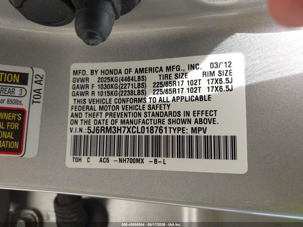 2012 HONDA CR-V EX-L
