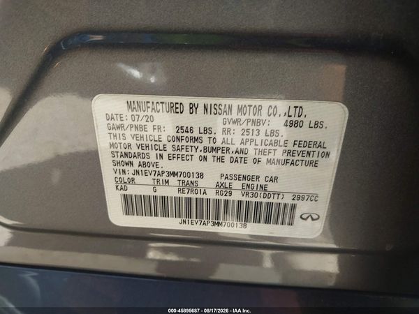 2021 INFINITI Q50 PURE