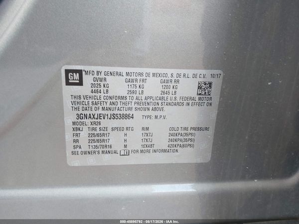 2018 CHEVROLET EQUINOX LT — I9