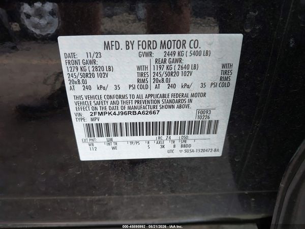 2024 FORD EDGE ST-LINE — I9