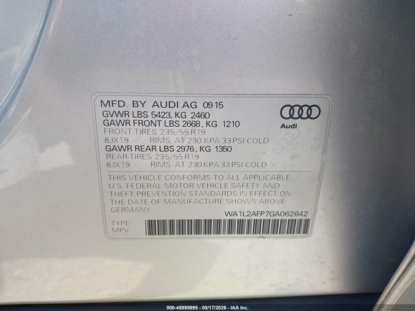 2016 AUDI Q5 2.0T PREMIUM