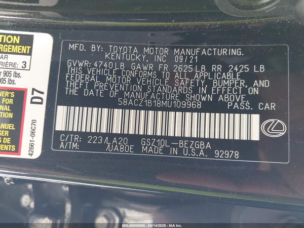 2021 LEXUS ES 350 350 Base