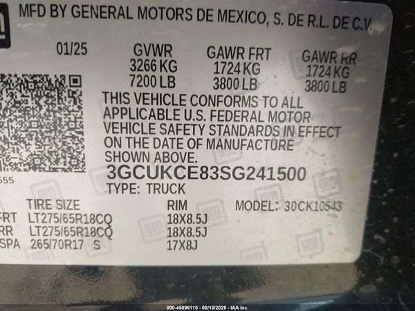2025 CHEVROLET SILVERADO 1500 — I9