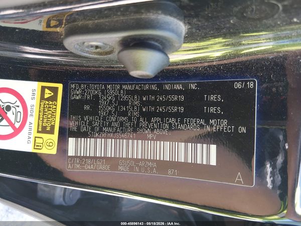 2018 TOYOTA HIGHLANDER SE