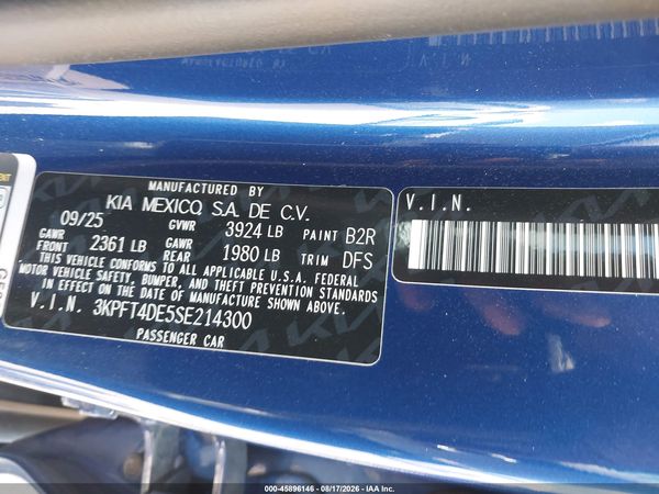 2025 KIA K4 LXS