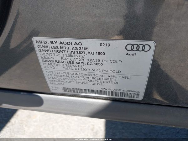 2019 AUDI E-TRON PREMIUM PLUS