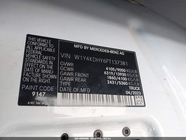 2023 MERCEDES-BENZ SPRINTER 2500 HIGH ROOF 4-CYL DIESEL