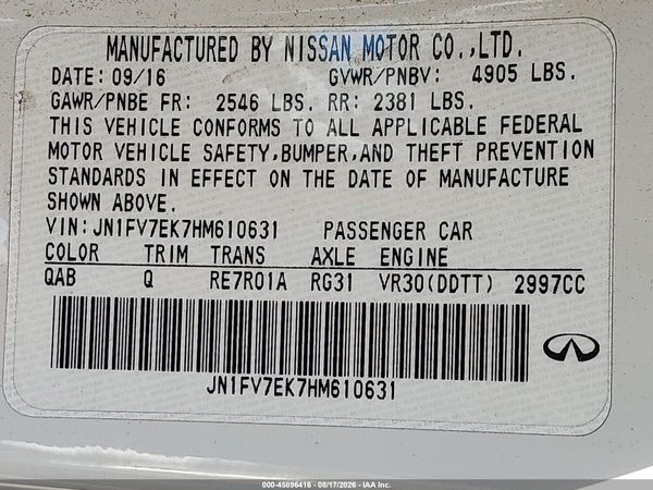 2017 INFINITI Q60 3.0T RED SPORT 400