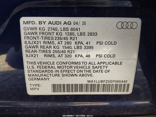 2025 AUDI Q4 E-TRON PREMIUM PLUS 55 QUATTRO