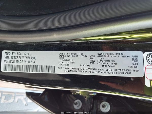 2026 RAM 1500 REBEL  4X4 5'7 BOX — I9