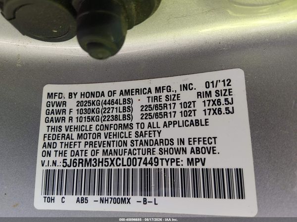 2012 HONDA CR-V EX
