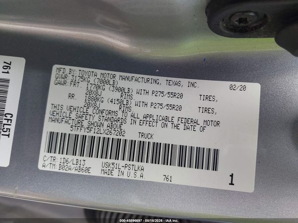2020 TOYOTA TUNDRA LIMITED
