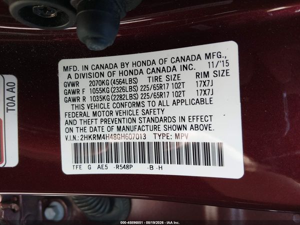 2016 HONDA CR-V SE