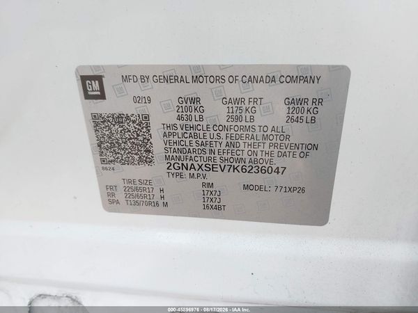 2019 CHEVROLET EQUINOX LS — I9