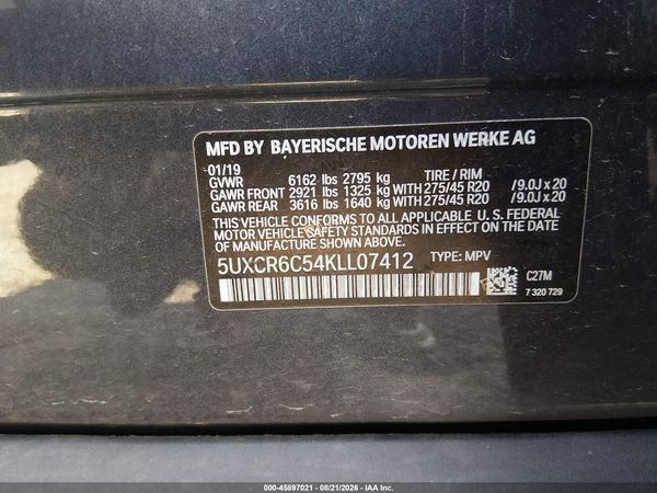 2019 BMW X5 XDRIVE40I — I9