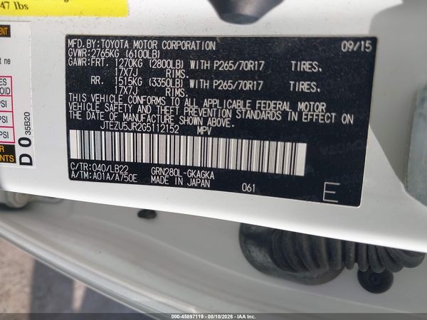2016 TOYOTA 4RUNNER SR5 PREMIUM