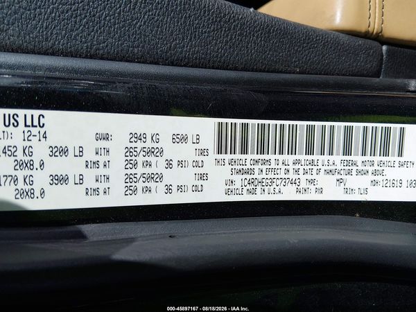 2015 DODGE DURANGO CITADEL