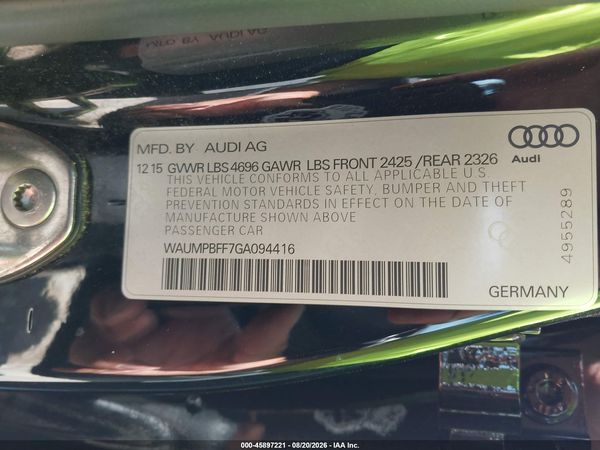 2016 AUDI A3 E-TRON 1.4T PREMIUM
