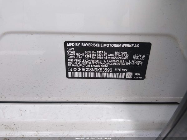 2022 BMW X5 XDRIVE40I
