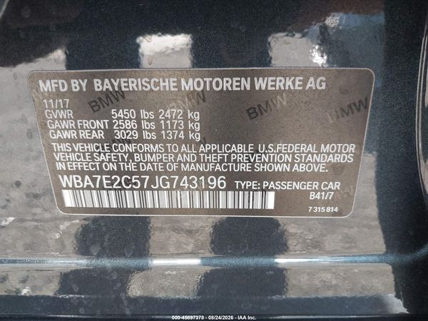 2018 BMW 740I