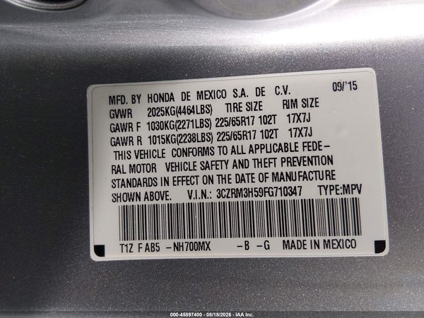 2015 HONDA CR-V EX