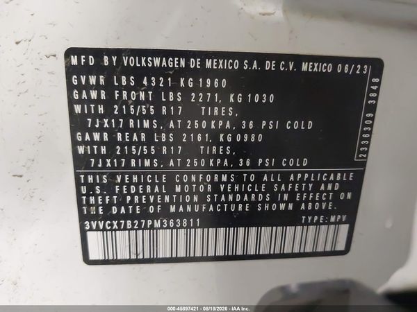 2023 VOLKSWAGEN TAOS 1.5T S — I9