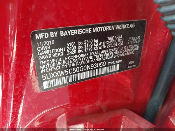 2016 BMW X4 XDRIVE35I