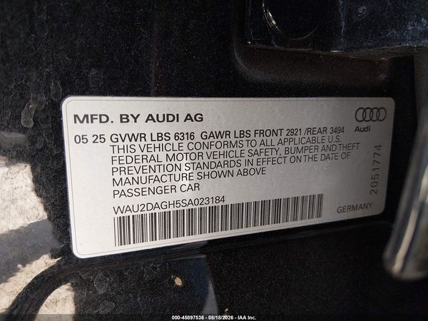 2025 AUDI A6 E-TRON PREMIUM PLUS