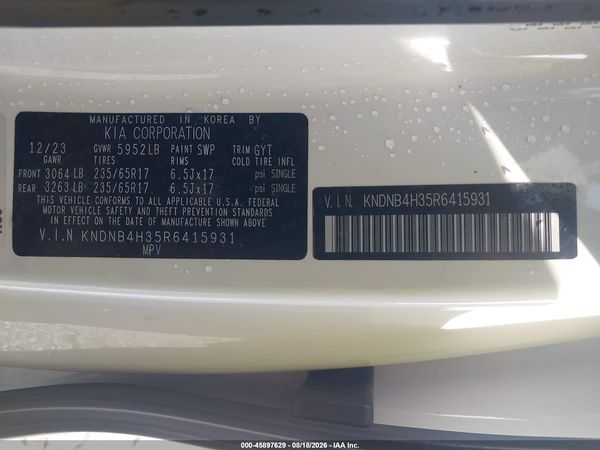 2024 KIA CARNIVAL MPV LX SEAT PACKAGE
