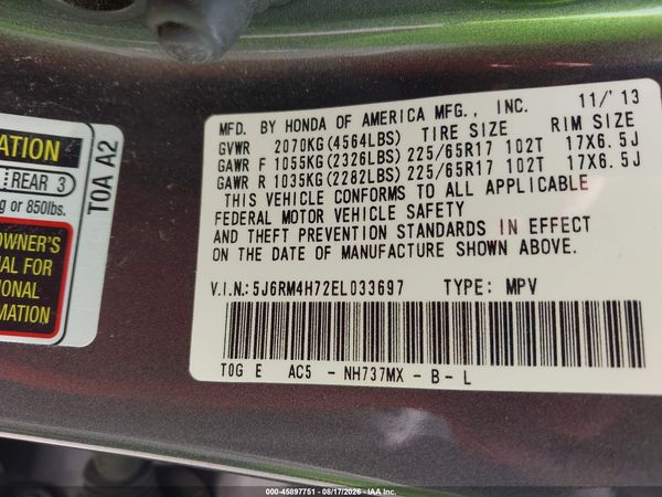 2014 HONDA CR-V EX-L