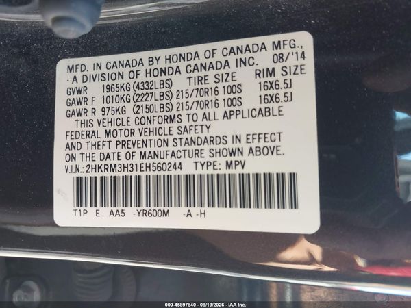 2014 HONDA CR-V LX