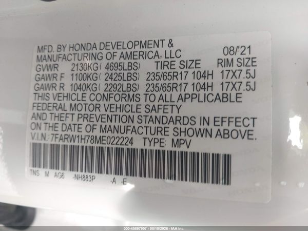 2021 HONDA CR-V 2WD SPECIAL EDITION