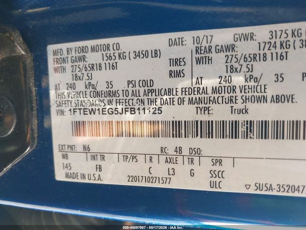2018 FORD F-150 XLT