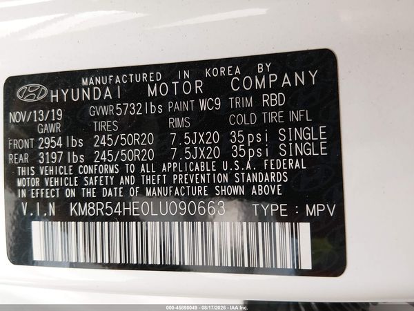 2020 HYUNDAI PALISADE LIMITED
