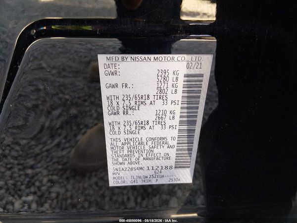 2021 NISSAN MURANO SV INTELLIGENT AWD