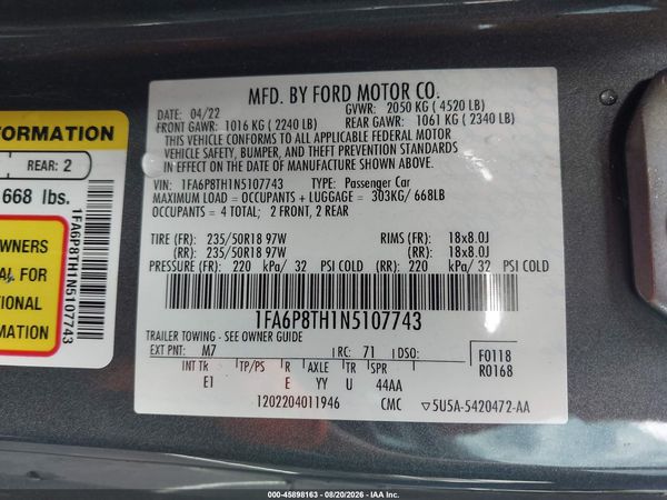 2022 FORD MUSTANG