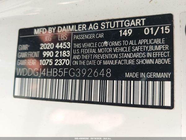2015 MERCEDES-BENZ C 250 C250