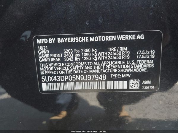 2022 BMW X3 SDRIVE30I