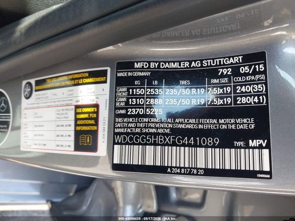 2015 MERCEDES-BENZ GLK 350 GLK350