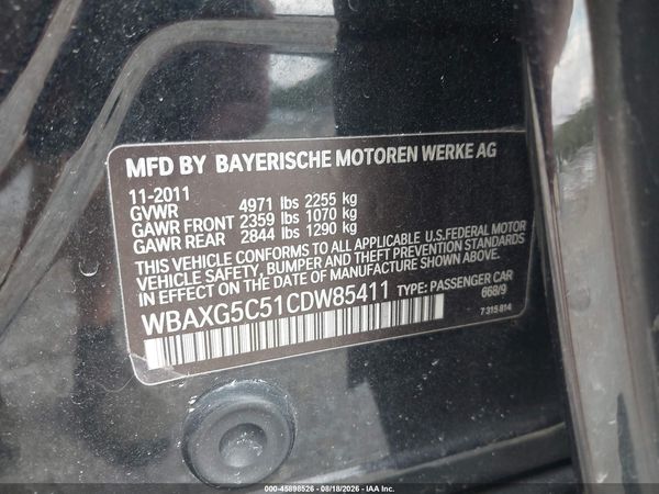 2012 BMW 528I