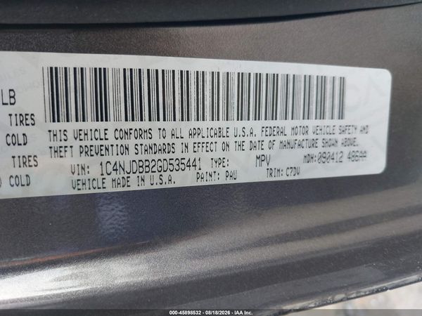 2016 JEEP COMPASS SPORT