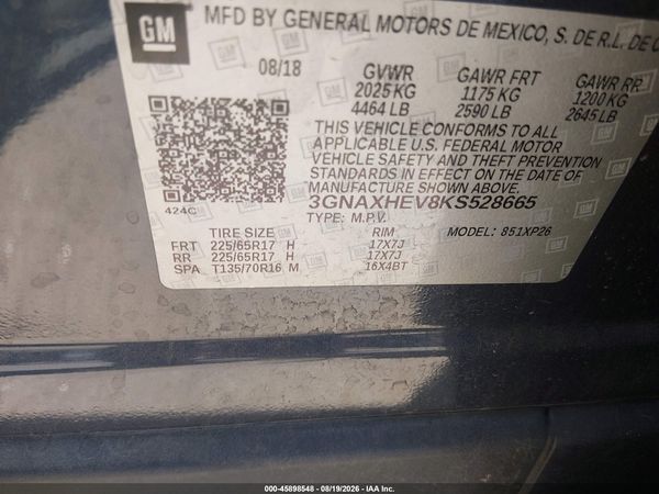 2019 CHEVROLET EQUINOX LS — I9
