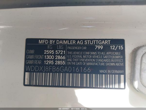 2016 MERCEDES-BENZ S 550 4MATIC
