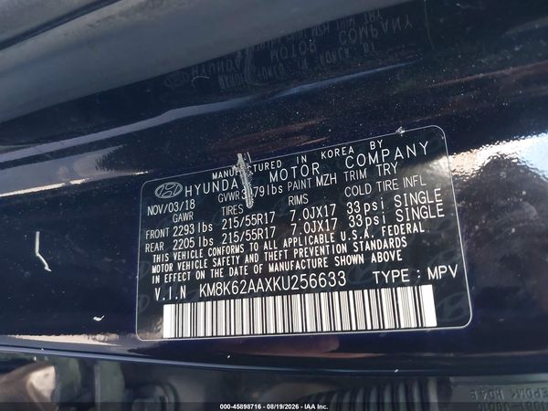 2019 HYUNDAI KONA SEL