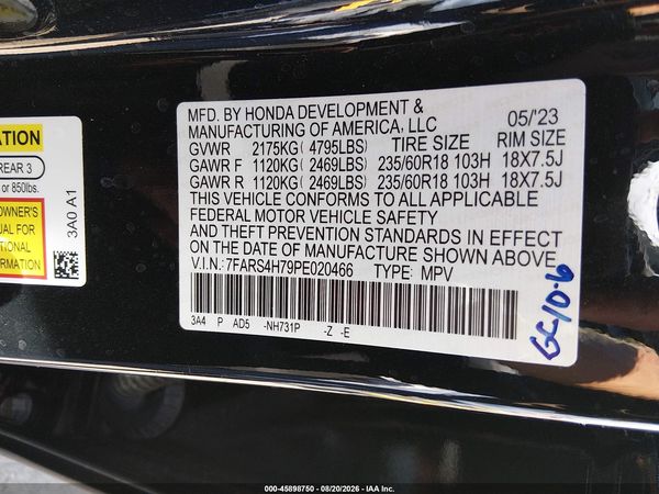 2023 HONDA CR-V EX-L AWD — I9