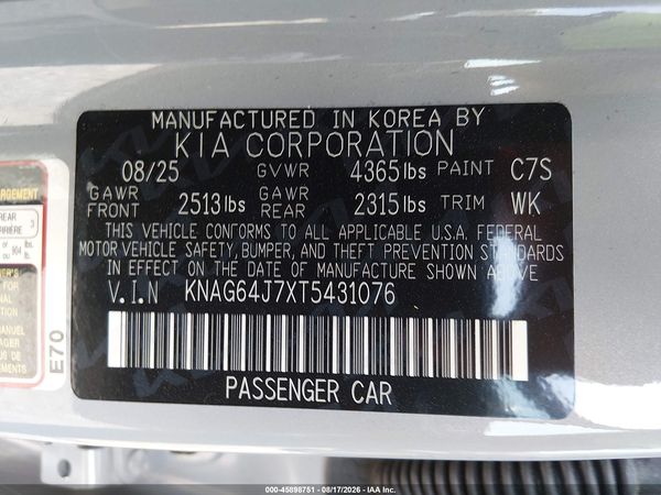 2026 KIA K5 GT-LINE FWD