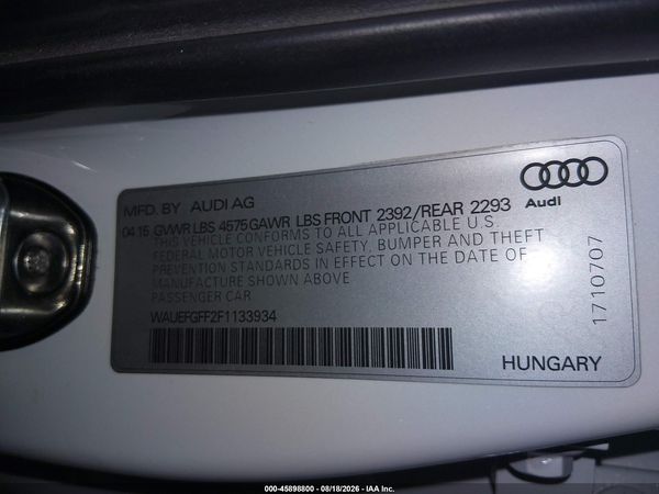 2015 AUDI A3 2.0T PREMIUM