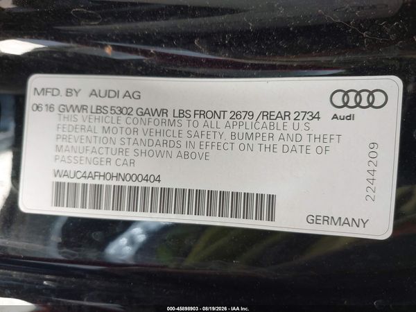 2017 AUDI S5 CABRIOLET