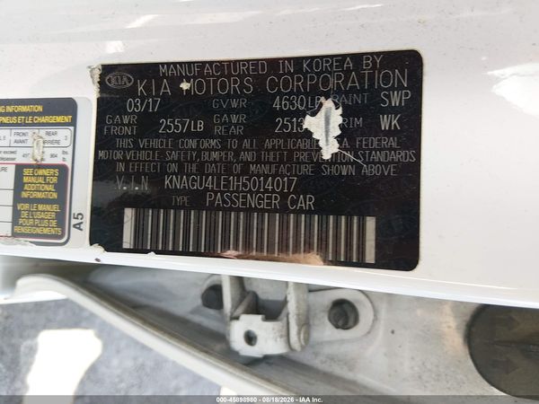 2017 KIA OPTIMA HYBRID EX